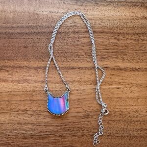 Sterling Silver Aura Opal Cat Pendant Necklace